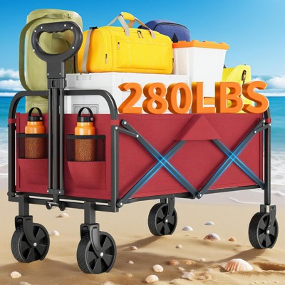 Foldable Collapsible Durable All Terrain Utility Pull Beach Wagon