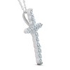 Pompeii3 3/8ct Real Diamond Cross Pendant 14k White Gold Necklace - 3 of 4