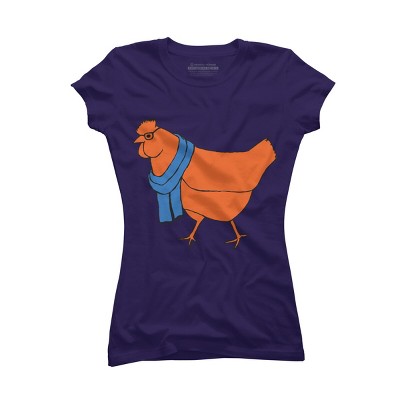 Junior's Design By Humans The Hipster Chicken By TabithaDesigns T-Shirt
