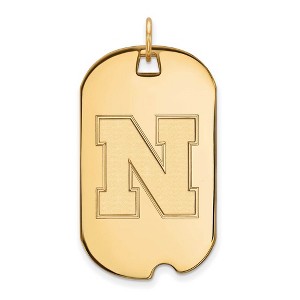 Black Bow Jewelry 14k Yellow Gold Plated Sterling Silver Nebraska Cornhuskers NCAA Large Pendant - 1 of 3