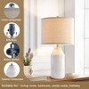 Maxax Antique White Ceramic Table Lamp, Textured Boho Desk Lamp with Beige Fabric Shade for Bedroom, Living Room£¬3-Way 100W E26 Base - 4 of 4