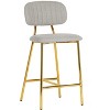 TOV Furniture Ariana Counter Stool with Gold Legs - Set of 2 in Grey - 3 of 4