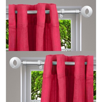 Adjustable Grey Steel Single Curtain Rod Set with Geometric Finials