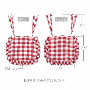 Annie Buffalo Check Red Ruffled Chair Pad 16.5x18 VHC Brands - 1 of 1