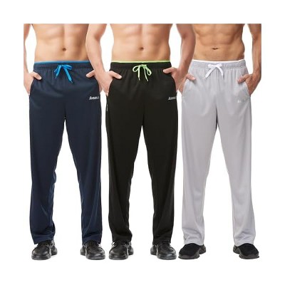 Lomsoe Mens Sweatpants with Zipper Pockets Open Bottom Athletic Pants for Workout,Running,Training,Jogging,Gym