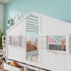Whisen Full Size House Loft Bed with Roof, Windows, 4 Drawers and Guardrails for Children - 3 of 4