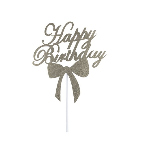 O'creme Gold 'happy Birthday' With Stars Cake Topper : Target