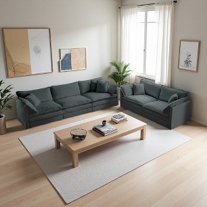 Chenille 2-Seater & 3-Seater Sofa Set with Flexible Layout - 1 of 4