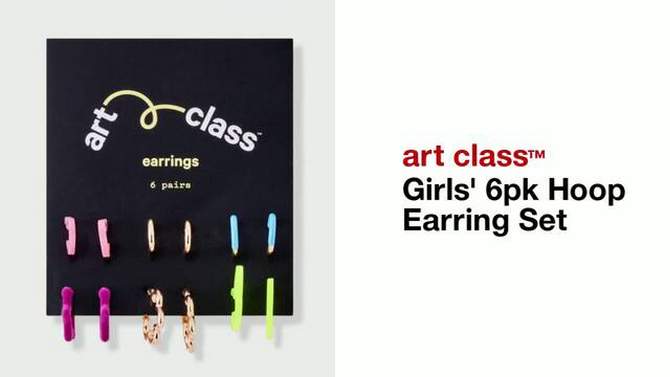Girls&#39; 6pk Hoop Earring Set - art class&#8482;, 2 of 5, play video