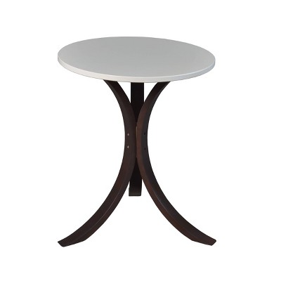 Akita Bentwood Side Table Mocha Walnut/Beige - Niche: Modern Oval Wood, Compact for Living Room