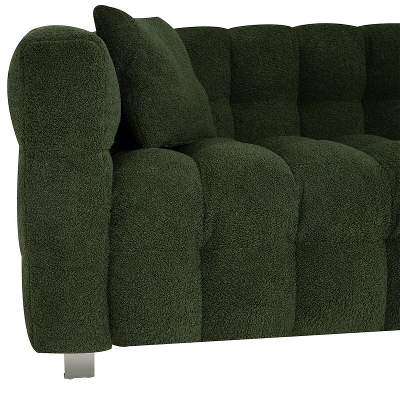 Sofa Couch, Living Room Couch With 2 Pillows, Metal Legs, Wide Arm And Backrest Modern Upholstered Comfy Couch Sofas, 5 of 7