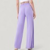Anna-Kaci Active Women's Wide Leg Lounge Pants with Elastic Waistband and Side Slit Hem Detail - 4 of 4