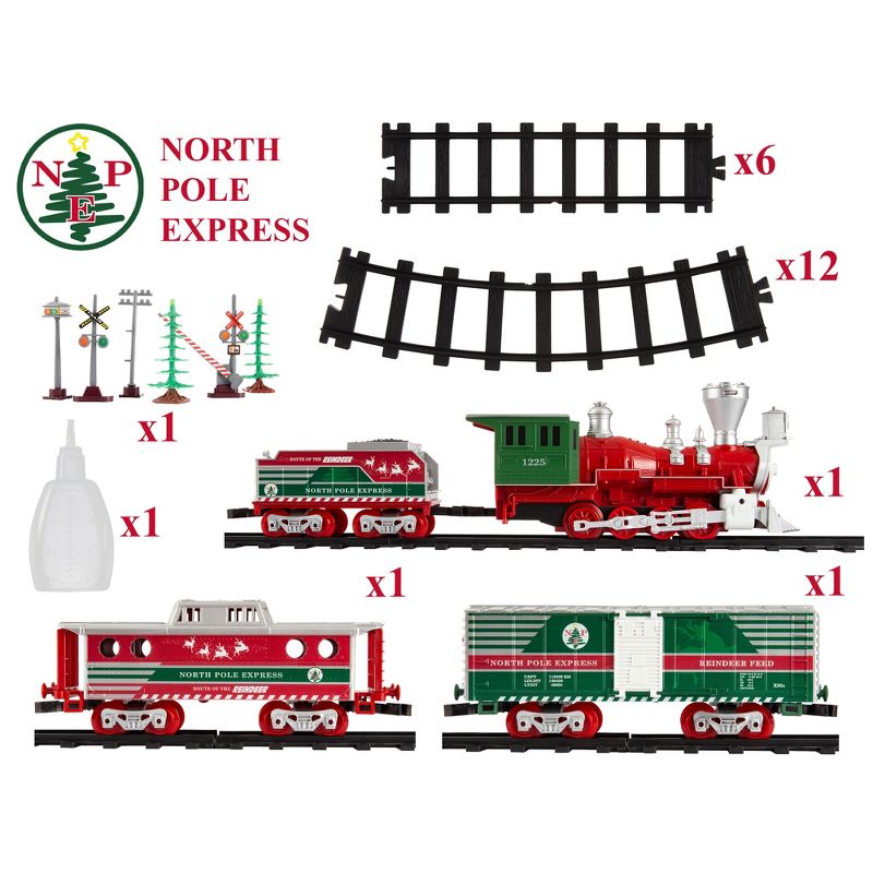 Lionel Trains Set North Pole Express Holiday Train 29 Piece Set with Water Vapor Smoke Effect, Working Headlight, Horn and Bell Sounds, 5 of 9