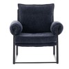 Okak Modern Chenille Upholstered Back Adjustable Armchair with Black Metal Frame,Leisure Recliner Chair for Living Rooms,Relaxation Areas - 4 of 4