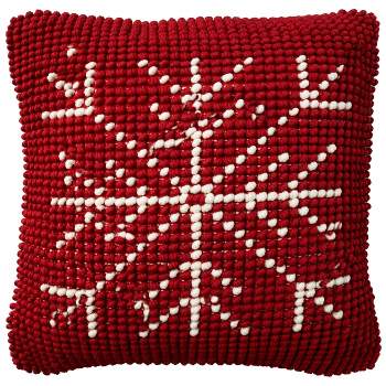 20"x20" Oversize Holiday Loop Snowflake Indoor Square Throw Pillow - Mina Victory
