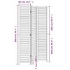 vidaXL Room Divider Screen - Solid Paulownia Wood 3-Panel Privacy Partition for Bedroom/Living Room/Office, Black, 105-110x200 cm - 3 of 4