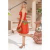 LA LEELA Women's Tube Dress Dress Top Short One Size Leaves Red - 4 of 4