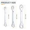 Unique Bargains CR-V Steel Mirror Polished Ultra-Thin Small Flat Head Double Open End Wrenches 3 Pcs 6x7mm / 8x9mm / 10x11mm - 2 of 4