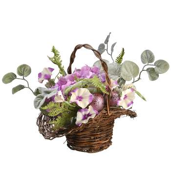 16" Artificial Floral Spring Basket - National Tree Company