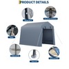 7x10FT Outdoor Storage Shed,Portable Carport with Roll-up Zipper Door and Windows,Waterproof,Storage Sheds for Motorcycle,Firewood,Garden Tools - 4 of 4