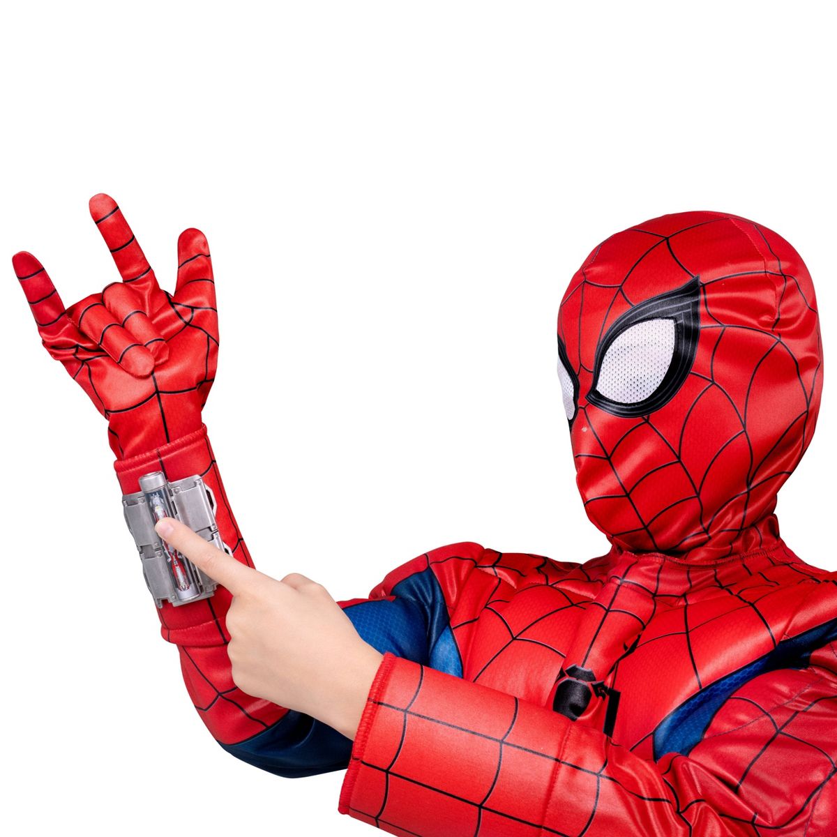 Marvel Kids' Spider-Man Light-Up Web Halloween Costume Jumpsuit - thumbnail 4
