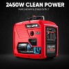 POXURIO 2450W Inverter Generator Gas Powered Super Quiet 59dB Red 6L Tank 14 Hour Runtime 43LB Portable RV Camping Home Use - 3 of 4