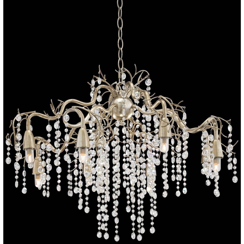 Possini Euro Design Branches Champagne Silver Chandelier 31" Wide Modern Clear Crystal 8-Light Fixture for Dining Room House Kitchen Island Entryway, 1 of 9