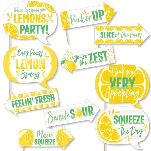 Big Dot of Happiness Funny So Fresh - Lemon - Citrus Lemonade Party Photo Booth Props Kit - 10 Piece - 1 of 4