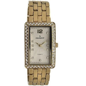 Peugeot Women's 40x25mm Gold Bracelet Watch with Crystal Bezel - 1 of 3