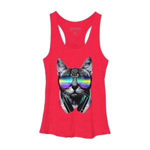 Women's Design By Humans Music Lover Cat By clingcling Racerback Tank Top - 1 of 3
