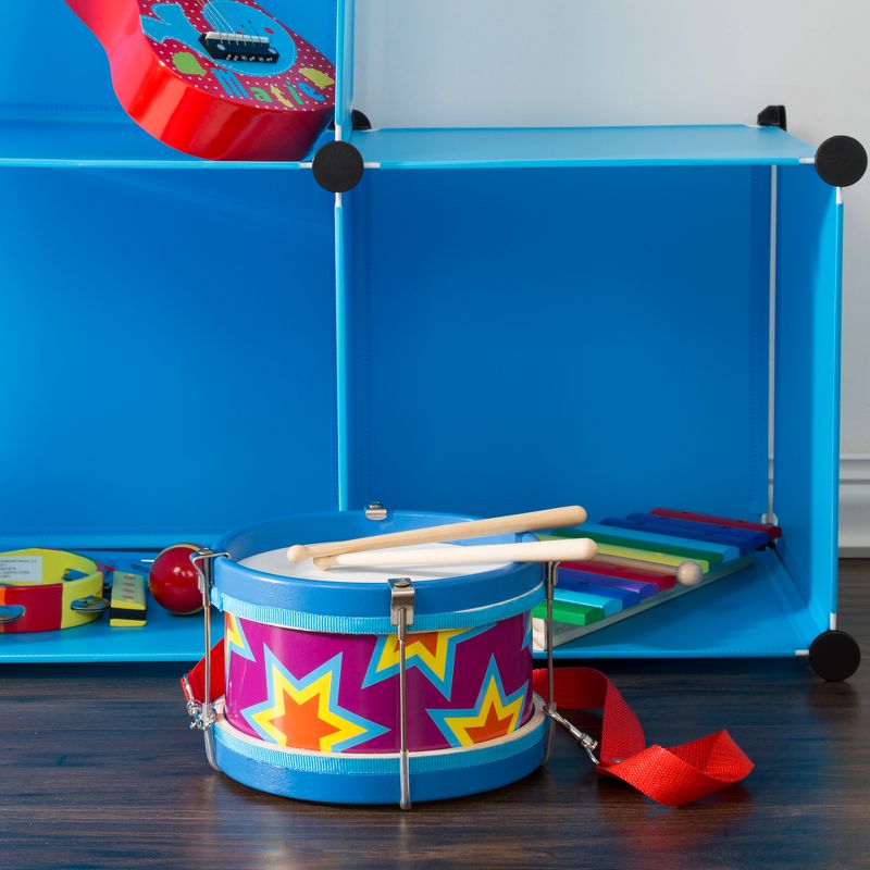 Double-sided Toy Marching Drum with Adjustable Strap and Two Wooden Drum Sticks by Hey! Play!, 6 of 7
