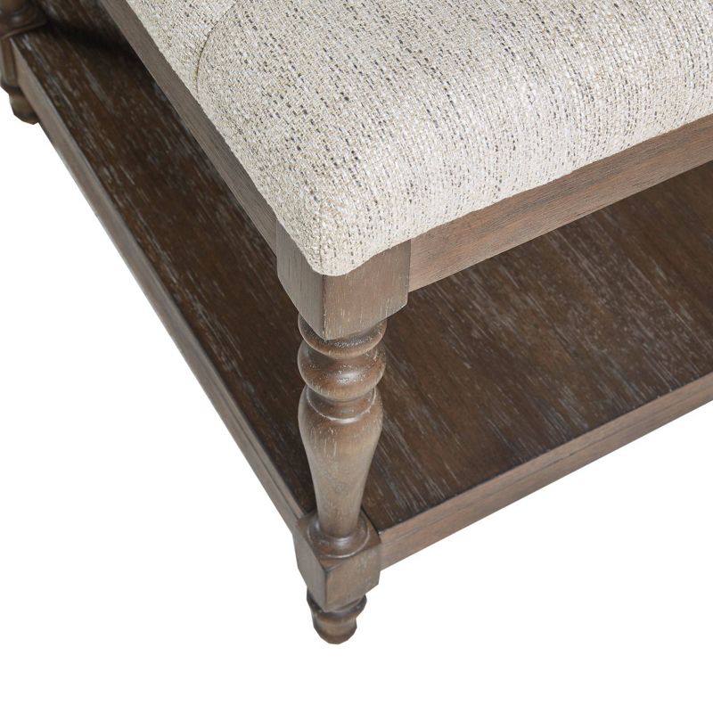 Highland Tufted Accent Bench with Shelf Ivory - Martha Stewart, 5 of 9