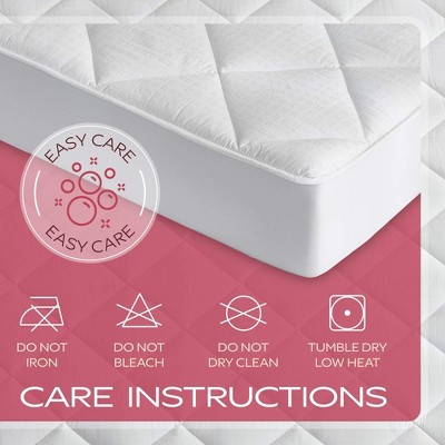 Twin Size White Cotton Sateen Down Alternative Mattress Pad