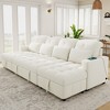 Whisen 110" Modern Design Oversized U-shaped Sofa Versatile Sectional Sofa Pull-out Sofa Bed with Chaise Lounges and USB Ports - 2 of 4