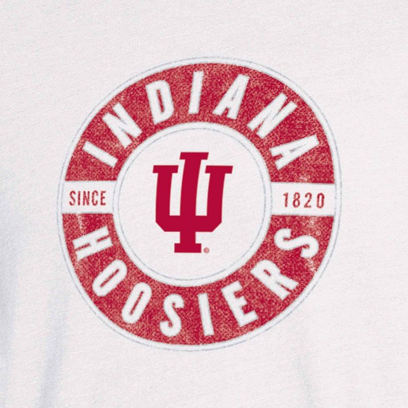 NCAA Indiana Hoosiers Men&#39;s White Biblend T-Shirt, 3 of 4