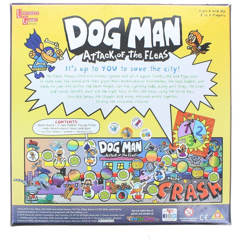 University Games Dog Man Attack of the Fleas Board Game | For 2-6 Players, 2 of 4