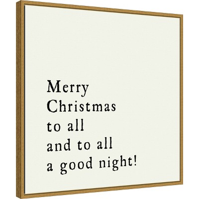 Merry Christmas To All Gold Framed Canvas Print