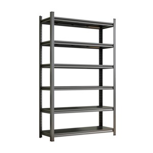 Syemin Utility Storage Shelves Garage Storage Rack, 6-Story Metal Shelves, Adjustable Partition Storage Unit, Black, 45.27"*15.74"*77.44" - 1 of 4