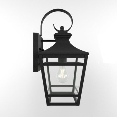 Maggift Large Outdoor Wall Sconce, Wall Outdoor Porch Light, Waterproof Black Outdoor Wall Sconce with Clear Glass, Black, 8.63"*7.50"*16.50"