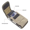 LUXMO Extra Large Horizontal Universal Pouch w/ Dual Card Slots - Light Brown Denim Fabric - 4 of 4