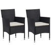 vidaXL 3 Piece Patio Dining Set Black - 3 of 4