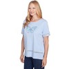 Alfred Dunner Womens Striped Butterfly Short Sleeve Tee - 3 of 4