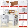 Jojoka Kids Study Desk and Chair Set, Wooden School Learning Table with Storage,White - 3 of 4
