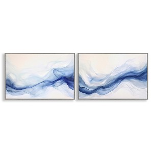 Stupell Industries Dreamy Indigo Mist 2pc Framed Giclee Art Set, Gray, 30" x 20" - 1 of 4