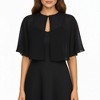 Anna-Kaci Women’s Sheer Flutter Sleeve Capelet Topper with Flowing Layered Silhouette and Elegant Front Closure - 4 of 4