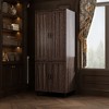 FUFU&GAGA Brown Wood Grain 4-Door  Bookcase With Adjustable Hinges Bookshelf - 3 of 4