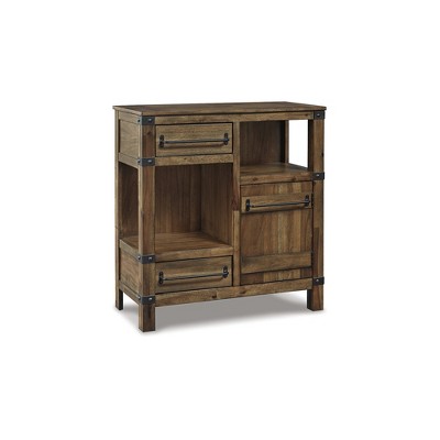 Signature Design by Ashley Casual Roybeck Accent Cabinet Light Brown/Bronze