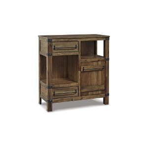 Signature Design by Ashley Casual Roybeck Accent Cabinet Light Brown/Bronze - 1 of 4