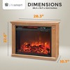 LifeSmart LifePro1500W Portable Electric Infrared Quartz Indoor Fireplace Heater w/ 3 Heating Elements, Remote, & Wheels, Medium Oak Wood Finish - image 3 of 4