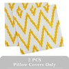 2 Pieces Embroidered Decorative Throw Pillow Covers with Chevron Design - 4 of 4